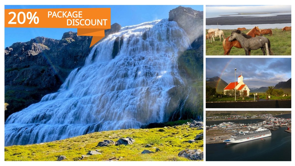 Dynjandi Waterfall tour, with Horses and a Country Church